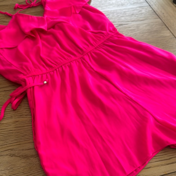 Vibrant Pink Ruffle Romper - Picture 11 of 11